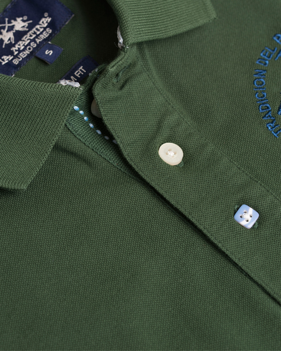 Heren | Polo's | La Martina | Logo Polo Piqué Army Green