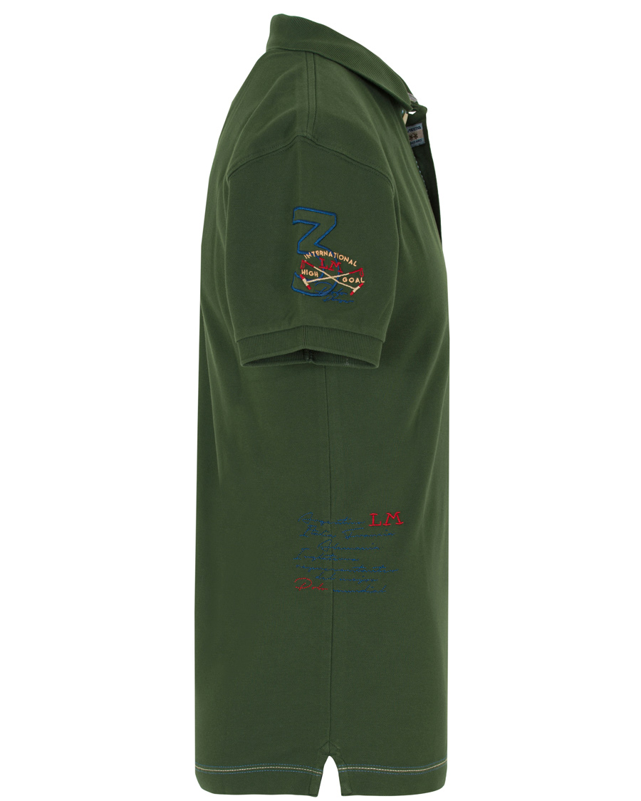 Heren | Polo's | La Martina | Logo Polo Piqué Army Green