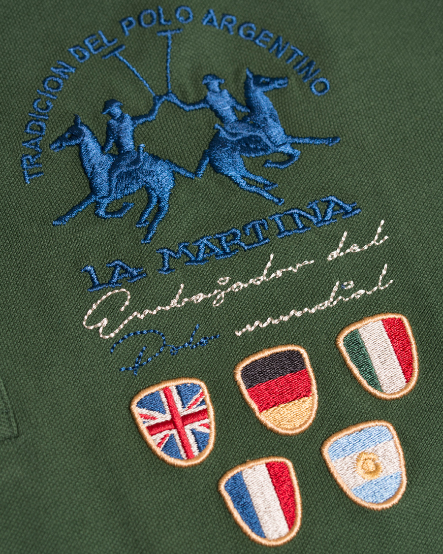 Heren | Polo's | La Martina | Logo Polo Piqué Army Green