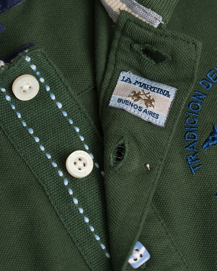 Heren | Polo's | La Martina | Logo Polo Piqué Army Green