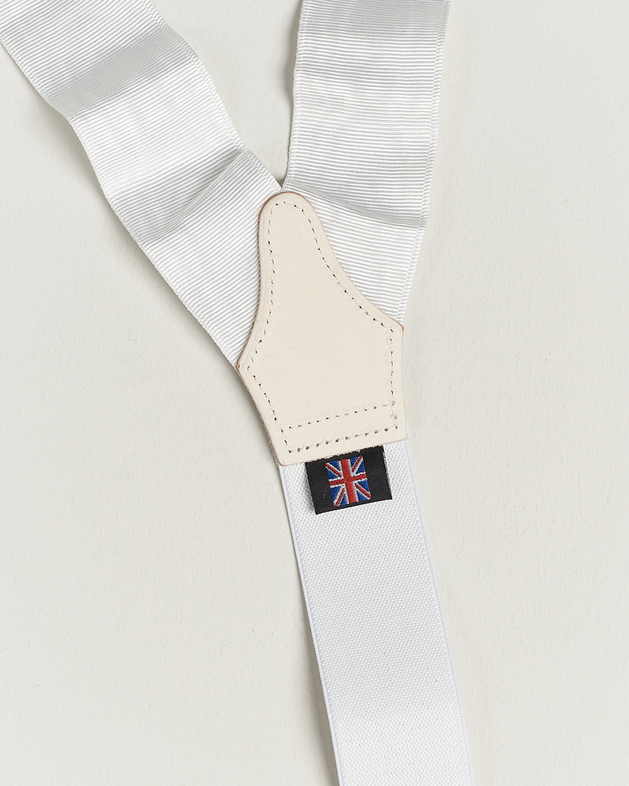 Heren | Albert Thurston Moiré Braces 40mm White | Albert Thurston | Moiré Braces 40mm White