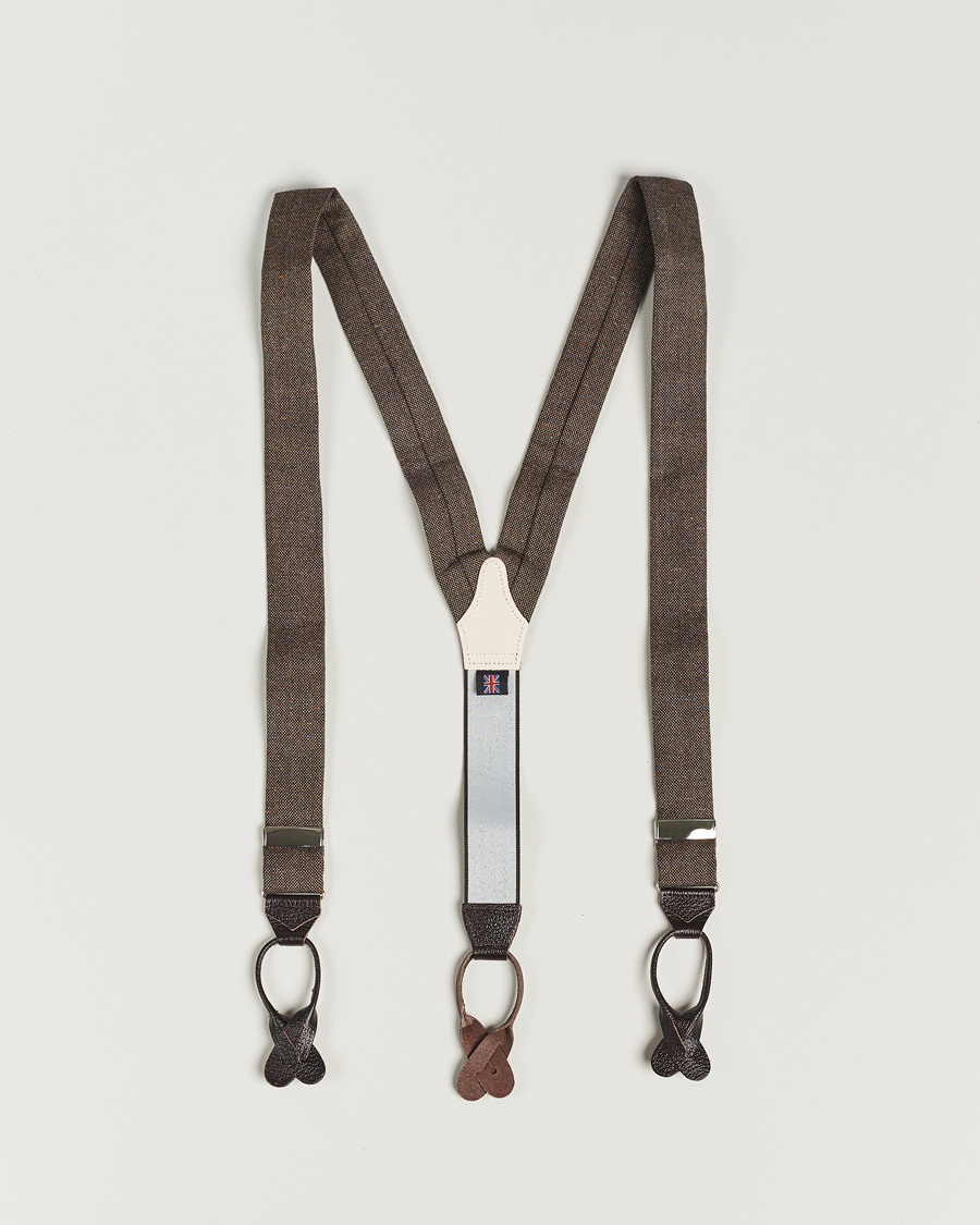 Heren | Accessoires | Albert Thurston | Donegal Tweed Braces 40mm Dark Brown 