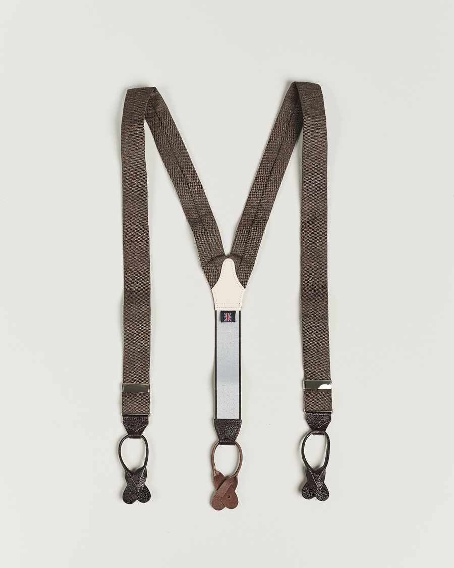 Heren | Bretels | Albert Thurston | Donegal Tweed Braces 40mm Dark Brown