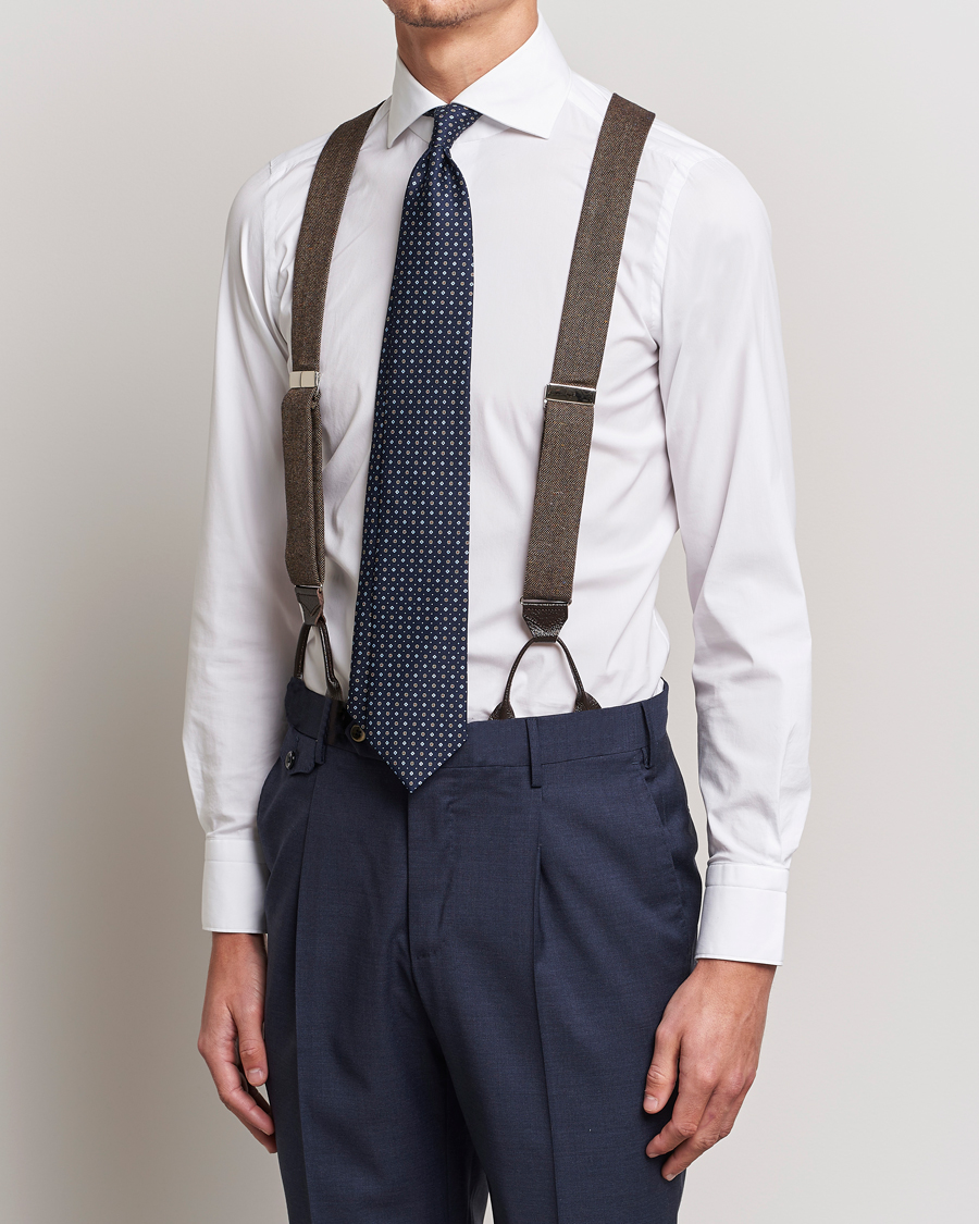 Heren | Bretels | Albert Thurston | Donegal Tweed Braces 40mm Dark Brown