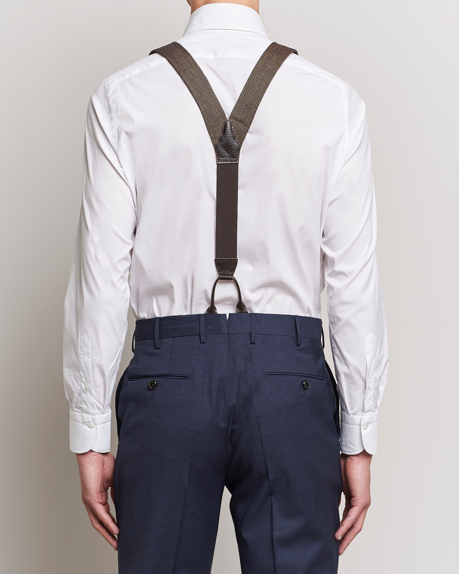Heren | Bretels | Albert Thurston | Donegal Tweed Braces 40mm Dark Brown
