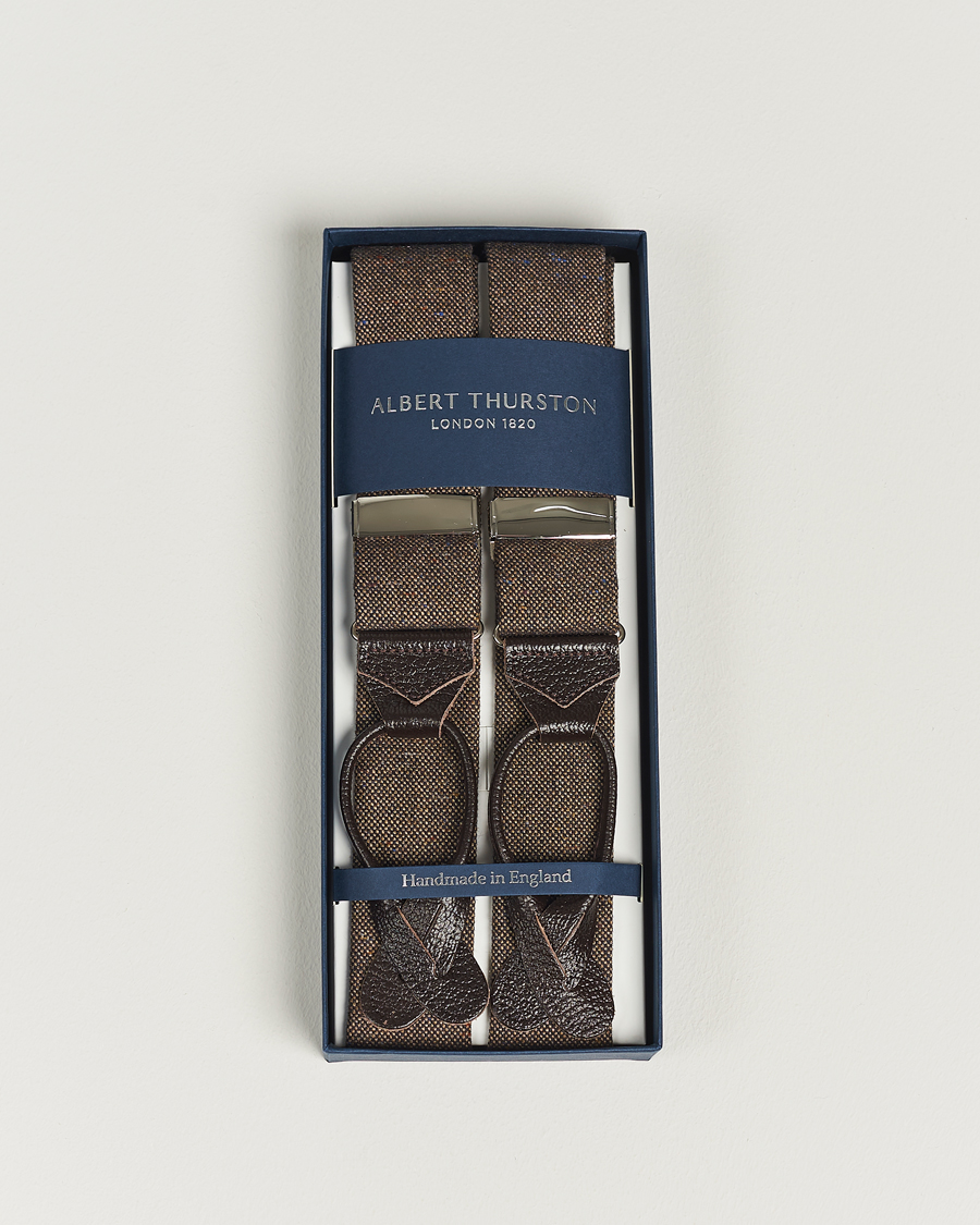 Heren | Bretels | Albert Thurston | Donegal Tweed Braces 40mm Dark Brown