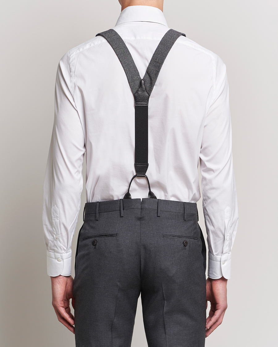 Heren | Bretels | Albert Thurston | Donegal Tweed Braces 40mm Dark Grey