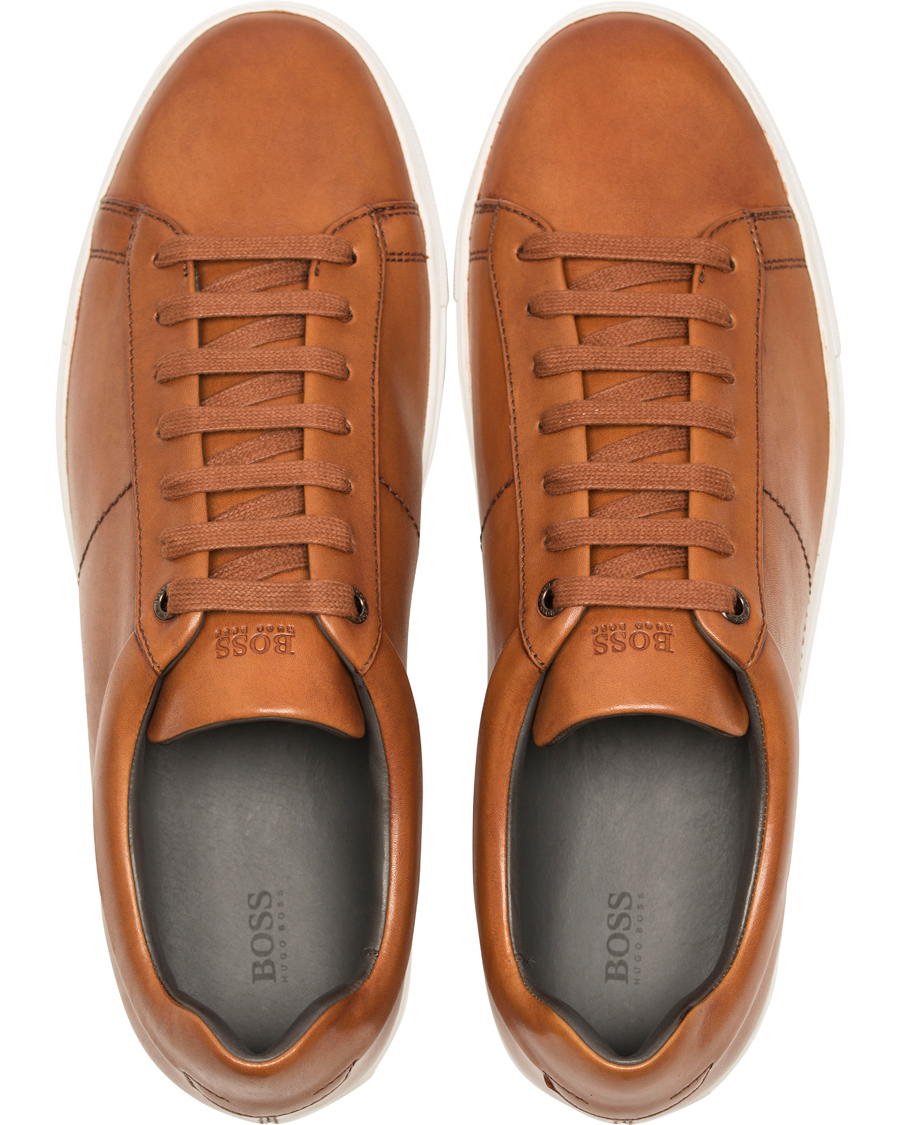 Heren | BOSS Timaker Leather Sneaker Cognac | BOSS BLACK | BOSS Timaker Leather Sneaker Cognac