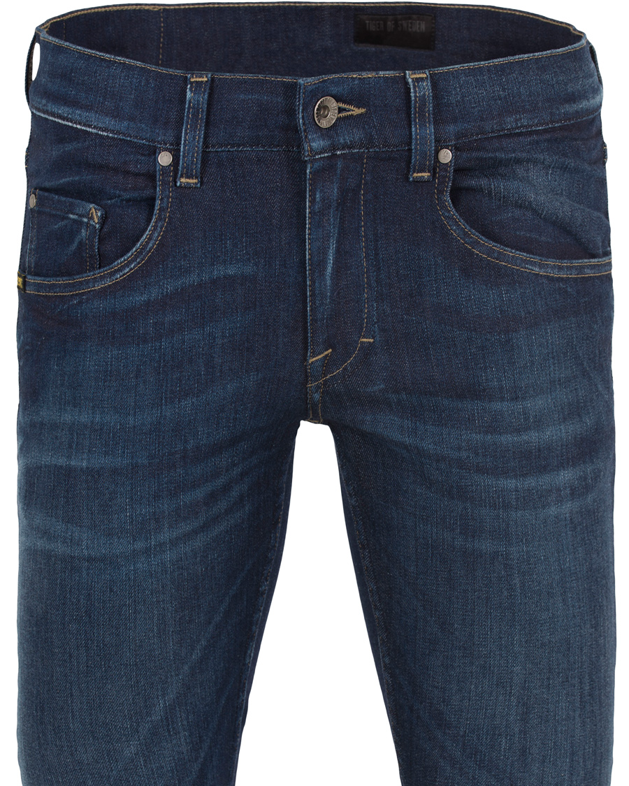 Heren | Jeans | Tiger of Sweden Jeans | Slim Base Dark Blue Washed
