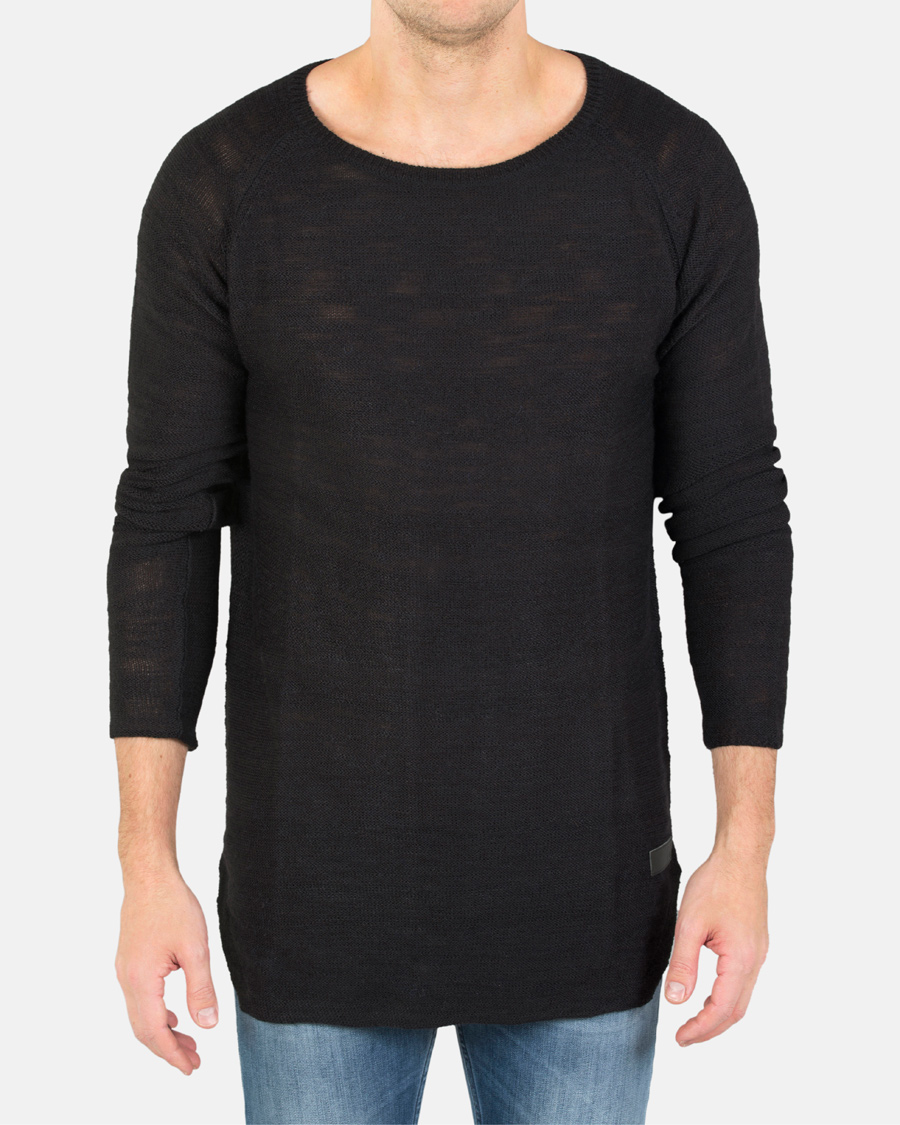 Heren | Truien | Tiger of Sweden Jeans | Rag Knitted Sweat Black