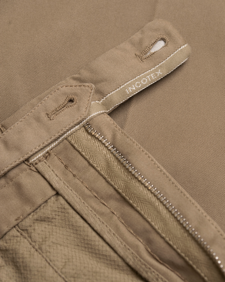 Heren | Broeken | Incotex | Slim Fit Comfort Chino Khaki