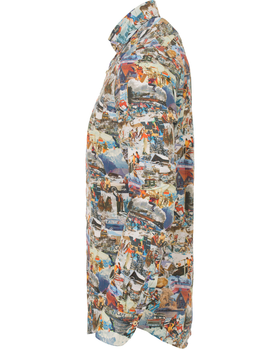 Heren | Overhemden | Stenströms | Slimline Ski Print Shirt Multi