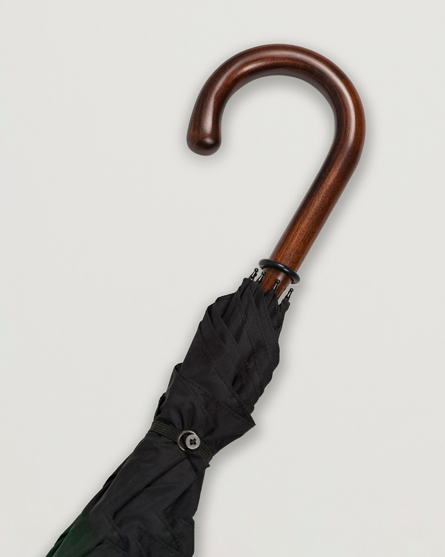 Heren | Paraplu's | Fox Umbrellas | Polished Cherrywood Solid Umbrella Black