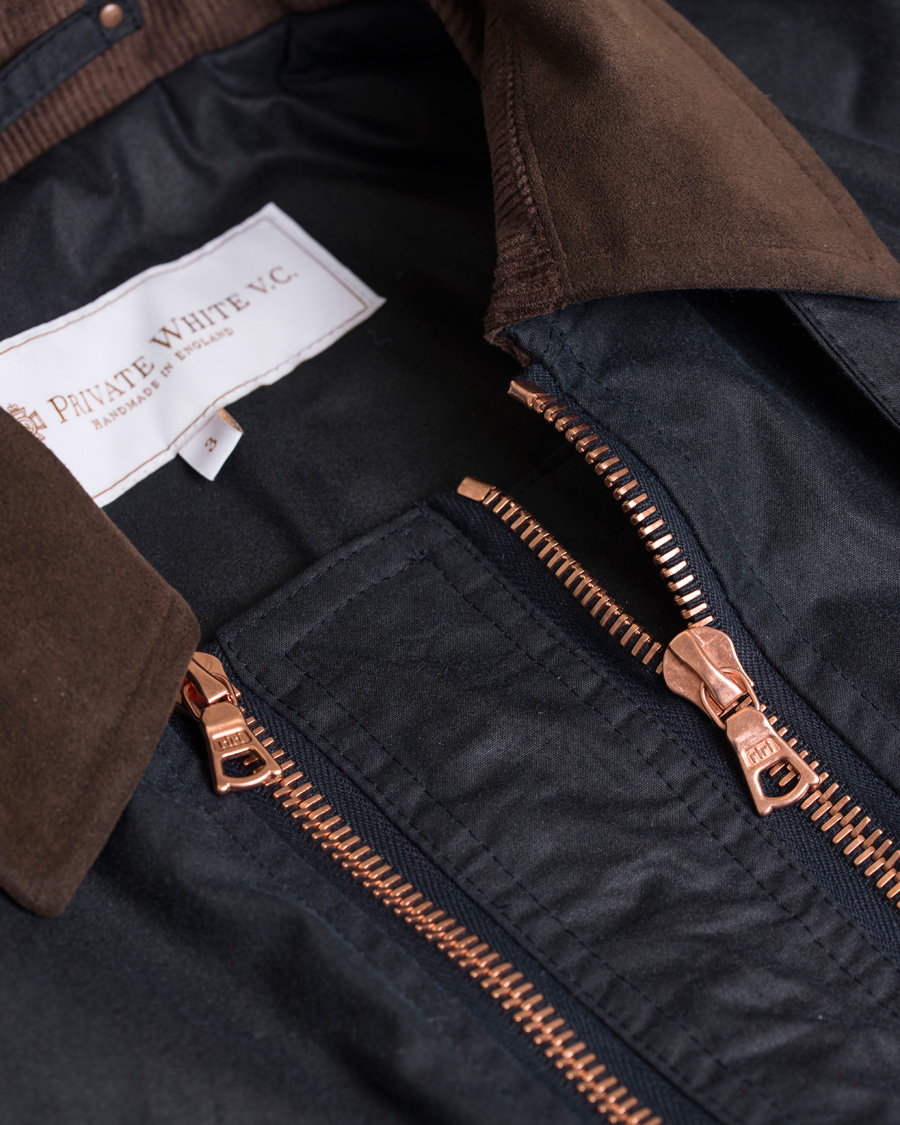Heren | Jassen | Private White V.C. | Waxed Twin Track Jacket Navy