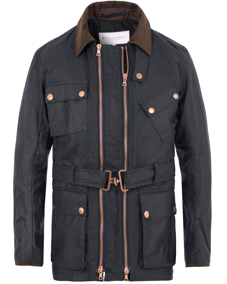Heren | Jassen | Private White V.C. | Waxed Twin Track Jacket Navy