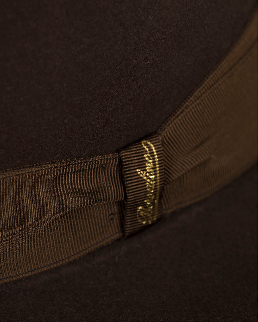 Heren | Borsalino Fedora Felt Hat Medium Brim Folco Dark Brown | Borsalino | Fedora Felt Hat Medium Brim Folco Dark Brown