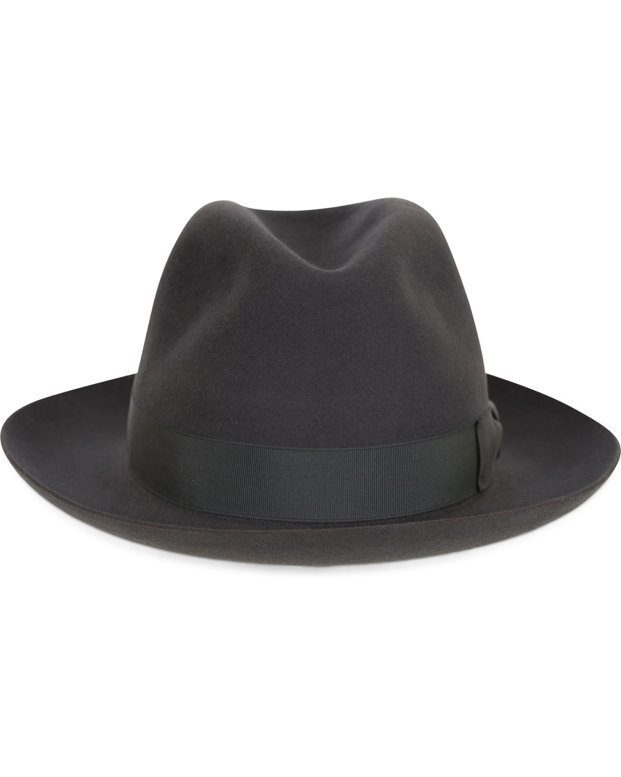 Heren | Borsalino Fedora Felt Hat Medium Brim Tritone Dark Grey | Borsalino | Fedora Felt Hat Medium Brim Tritone Dark Grey