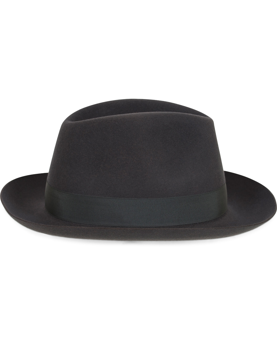 Heren | Borsalino Fedora Felt Hat Medium Brim Tritone Dark Grey | Borsalino | Fedora Felt Hat Medium Brim Tritone Dark Grey