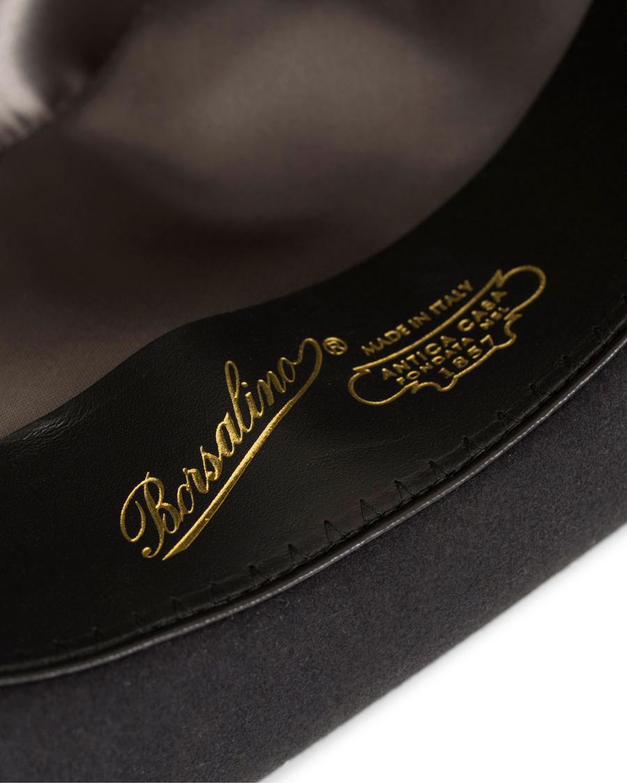 Heren | Borsalino Fedora Felt Hat Medium Brim Tritone Dark Grey | Borsalino | Fedora Felt Hat Medium Brim Tritone Dark Grey