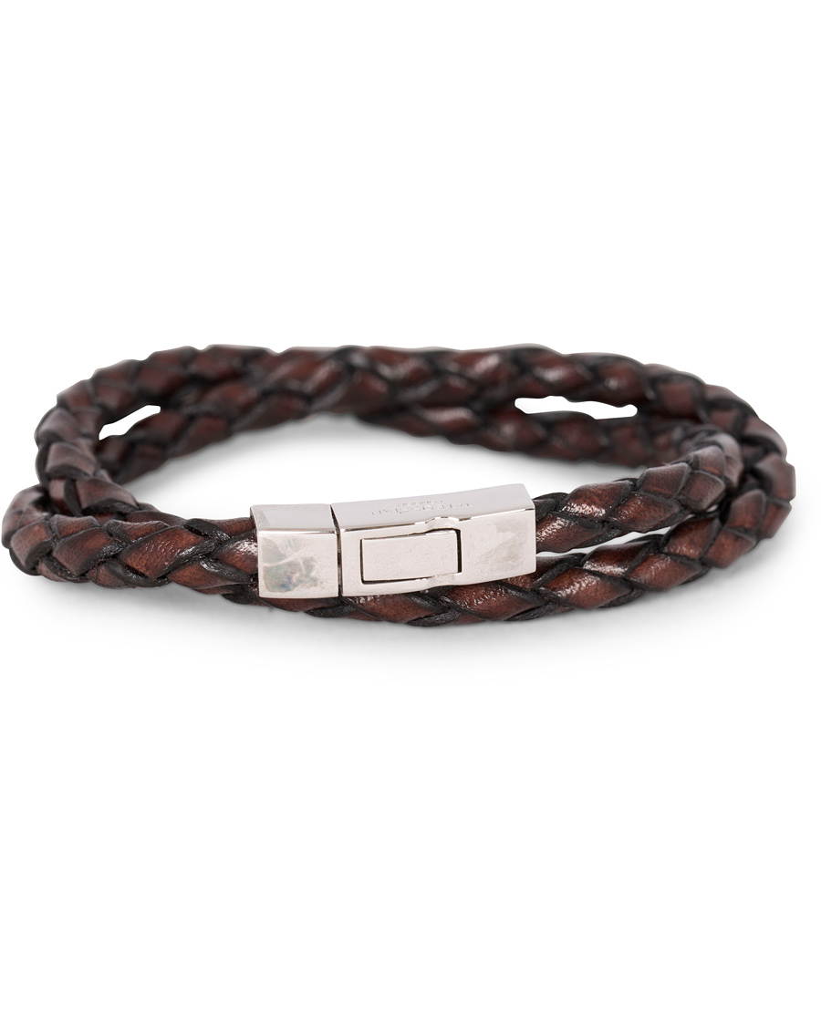 Heren | Tateossian Scoubidou Double Leather Bracelet Brown | Tateossian | Scoubidou Double Leather Bracelet Brown
