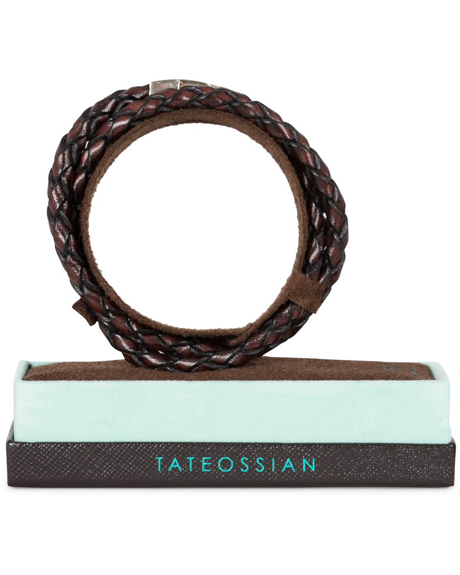 Heren | Tateossian Scoubidou Double Leather Bracelet Brown | Tateossian | Scoubidou Double Leather Bracelet Brown