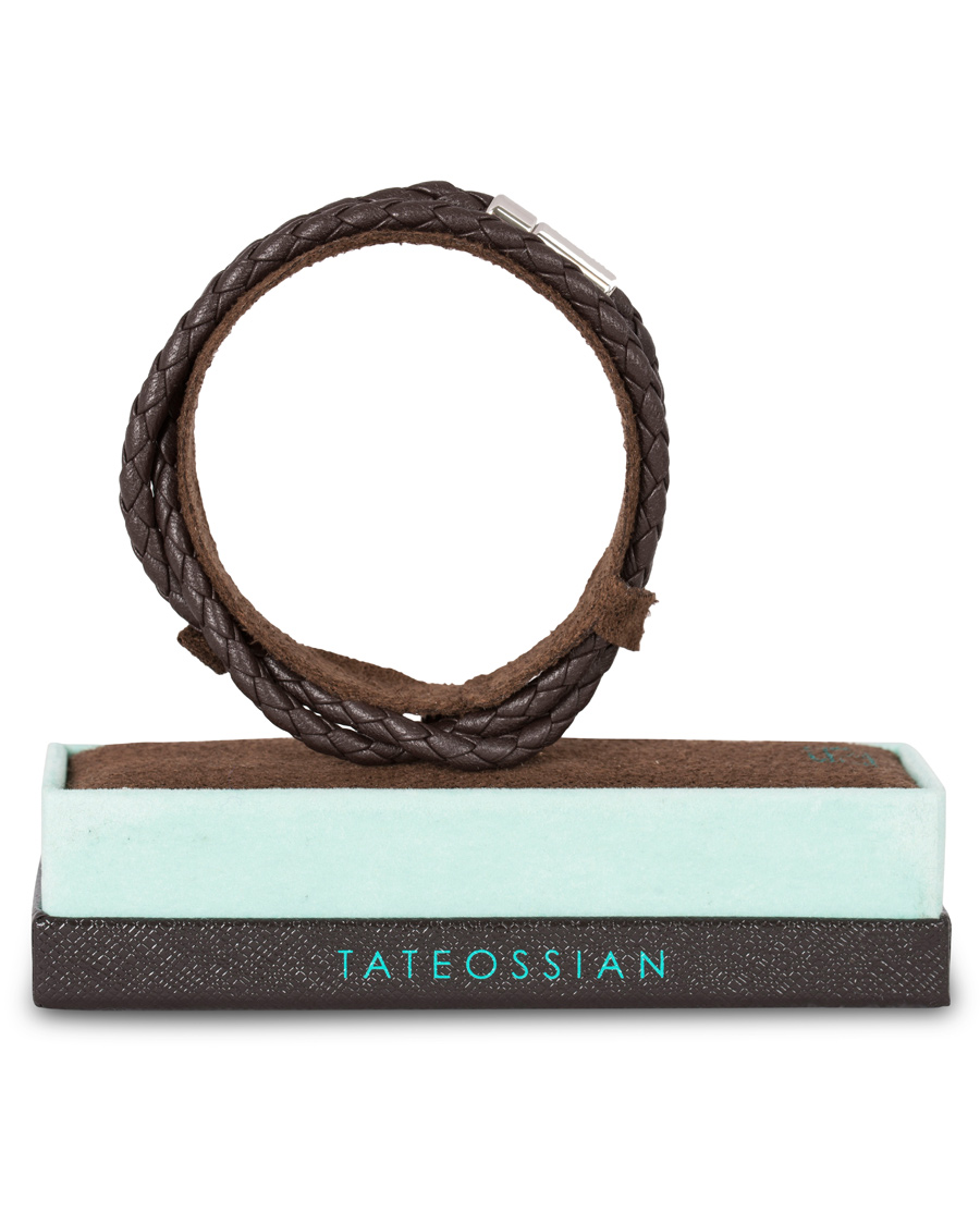 Heren | Tateossian Scoubidou Pop Leather Bracelet Dark Brown | Tateossian | Scoubidou Pop Leather Bracelet Dark Brown
