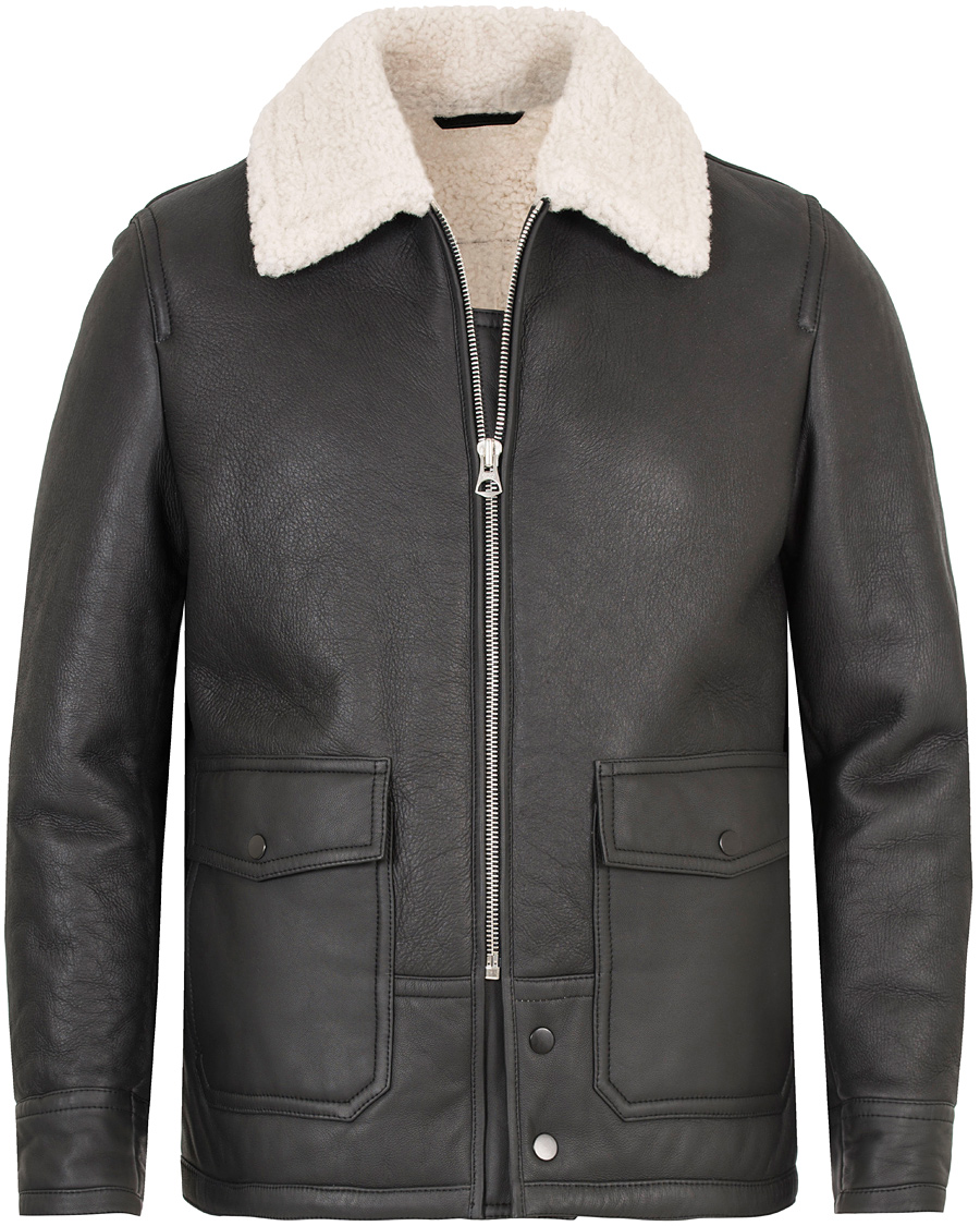Heren | Jassen | GANT Rugger | The Shearling Aviator Jacket Black
