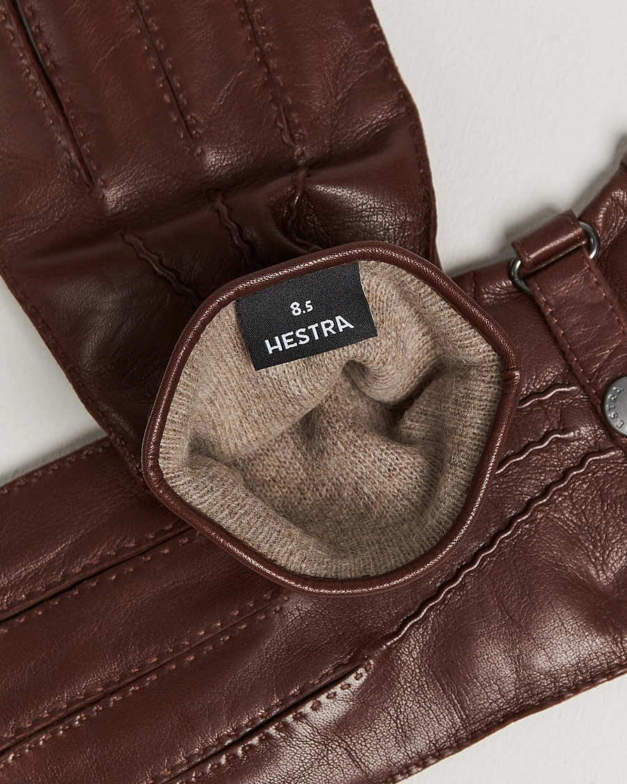 Heren | Verwarmende accessoires | Hestra | Jake Wool Lined Buckle Glove Chestnut