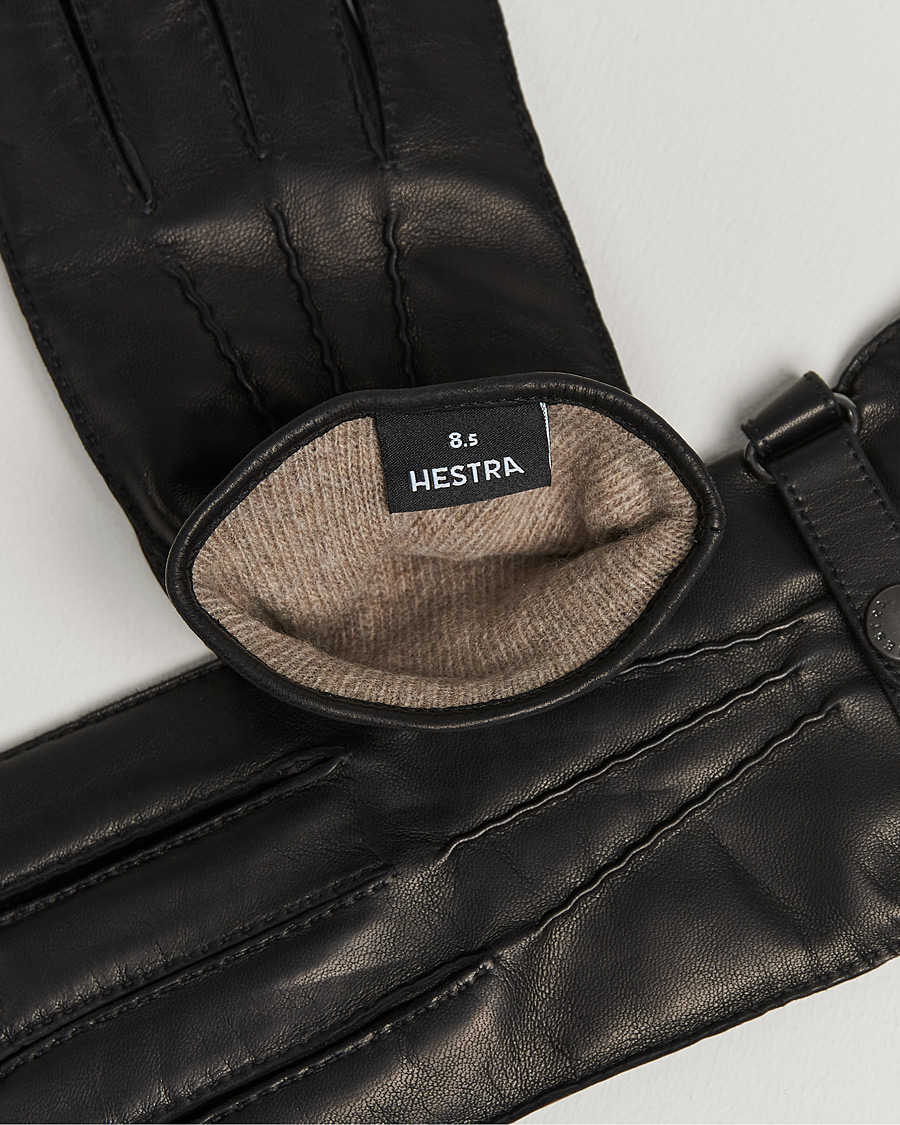 Men | Gloves | Hestra | Jake Wool Lined Buckle Glove Black