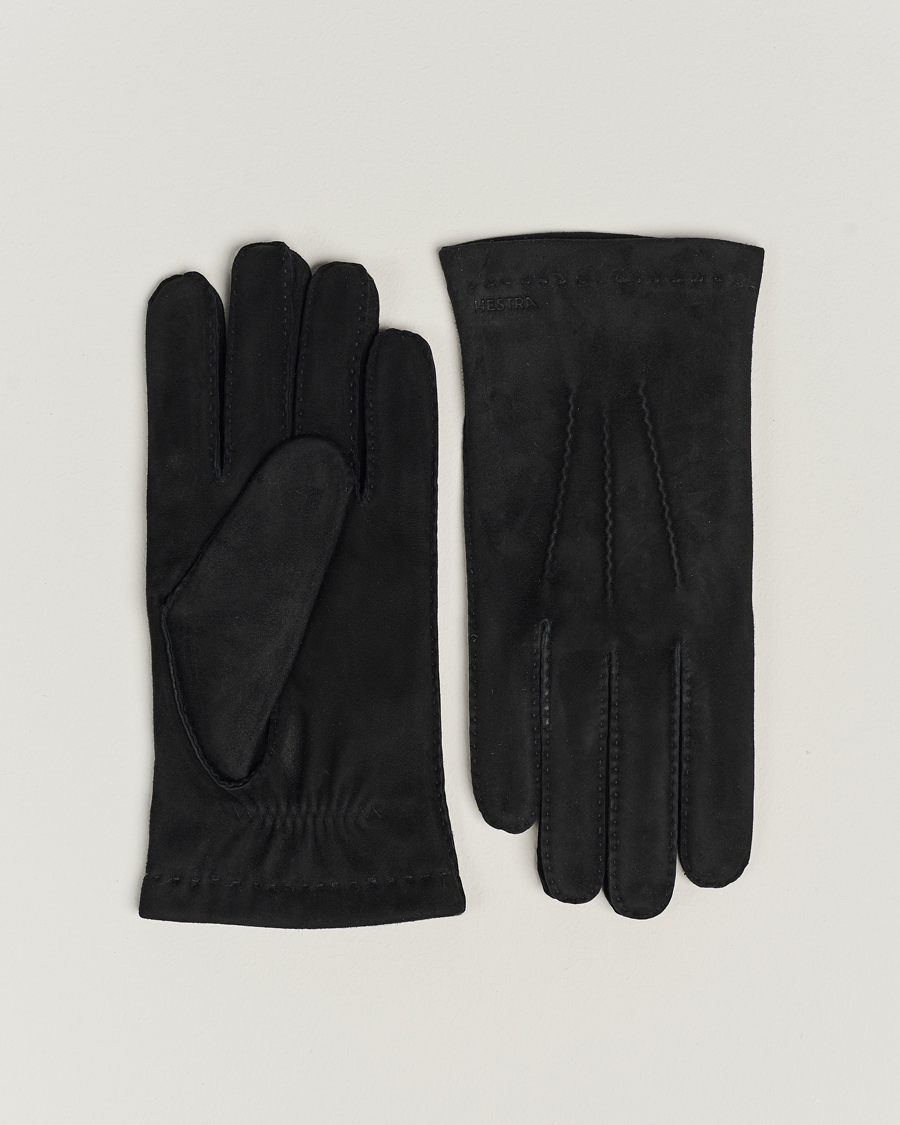 Heren | Handschoenen | Hestra | Arthur Wool Lined Suede Glove Black