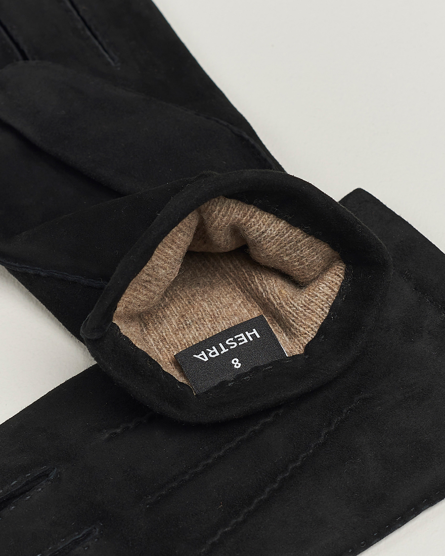 Heren | Hestra | Hestra | Arthur Wool Lined Suede Glove Black