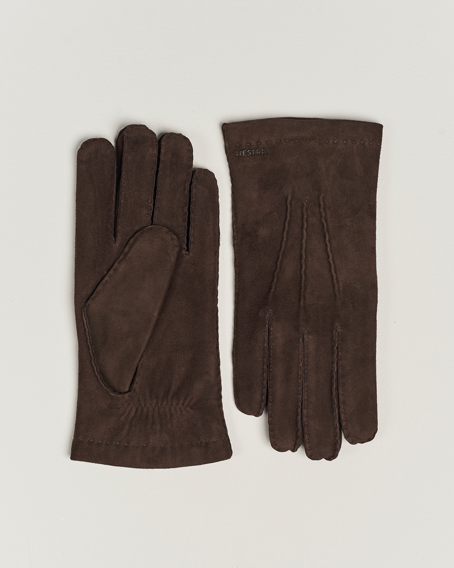 Heren | Handschoenen | Hestra | Arthur Wool Lined Suede Glove Espresso