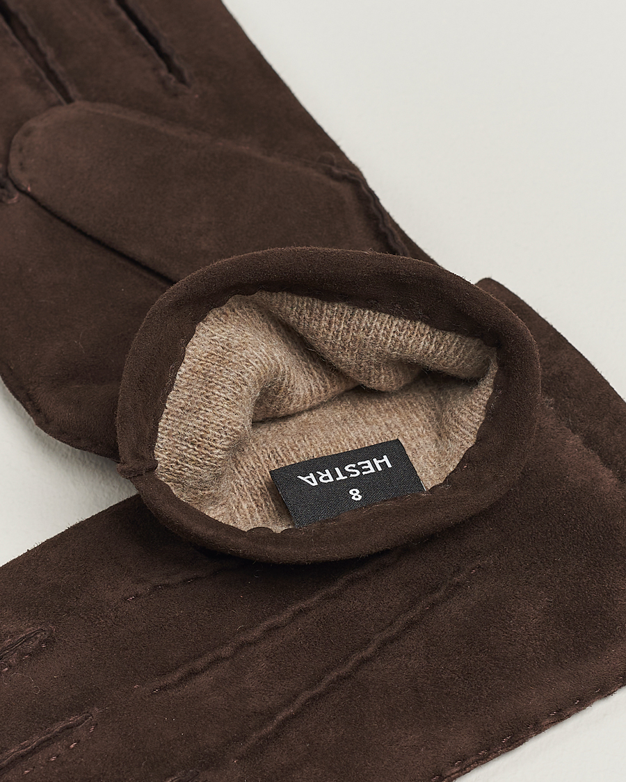 Heren |  | Hestra | Arthur Wool Lined Suede Glove Espresso