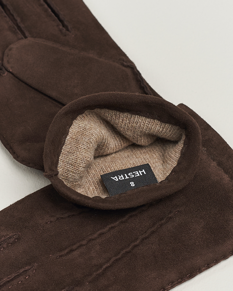 Heren | Handschoenen | Hestra | Arthur Wool Lined Suede Glove Espresso