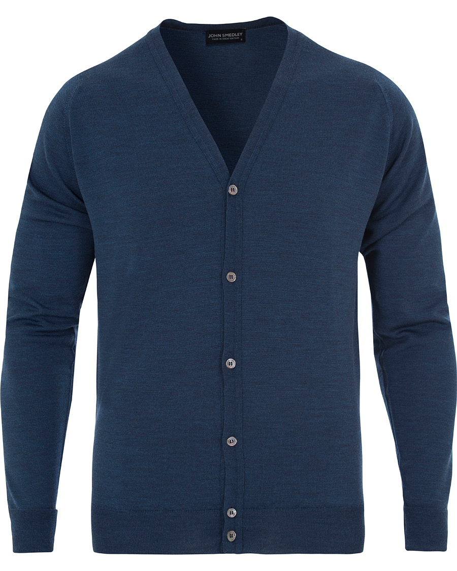 Heren | Truien | John Smedley | Bryn Extra Fine Merino Cardigan Indigo