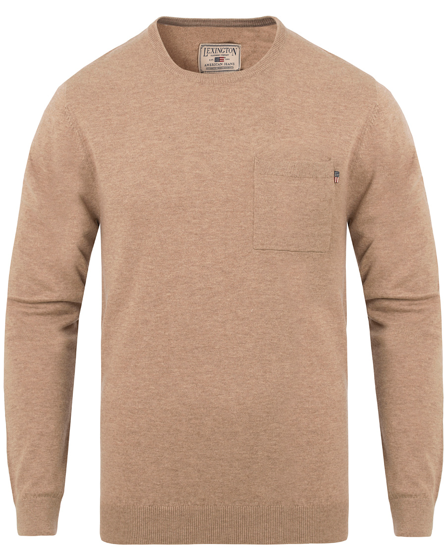Heren | Truien | Lexington | Jeff Crewneck Sweater Silver Mink Beige