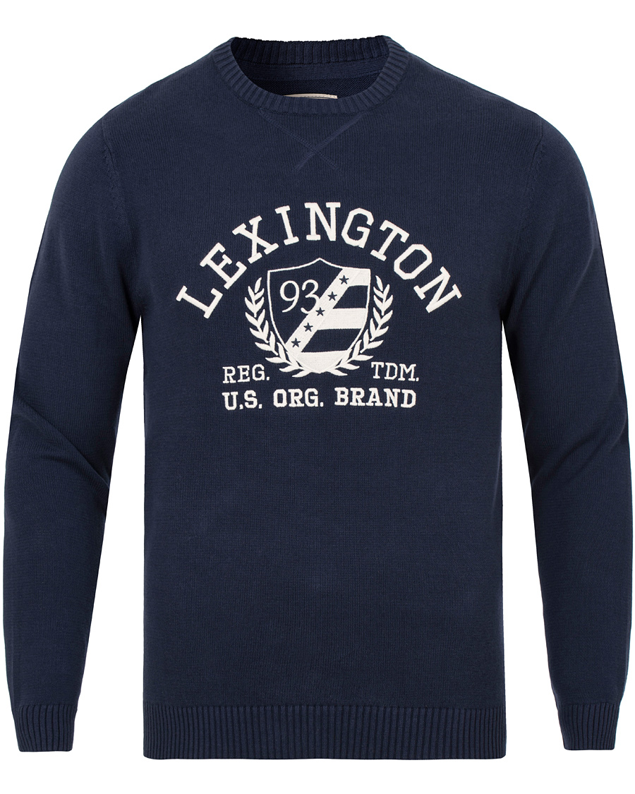 Heren | Truien | Lexington | Nelson Knitted Sweatshirt Deepest Blue