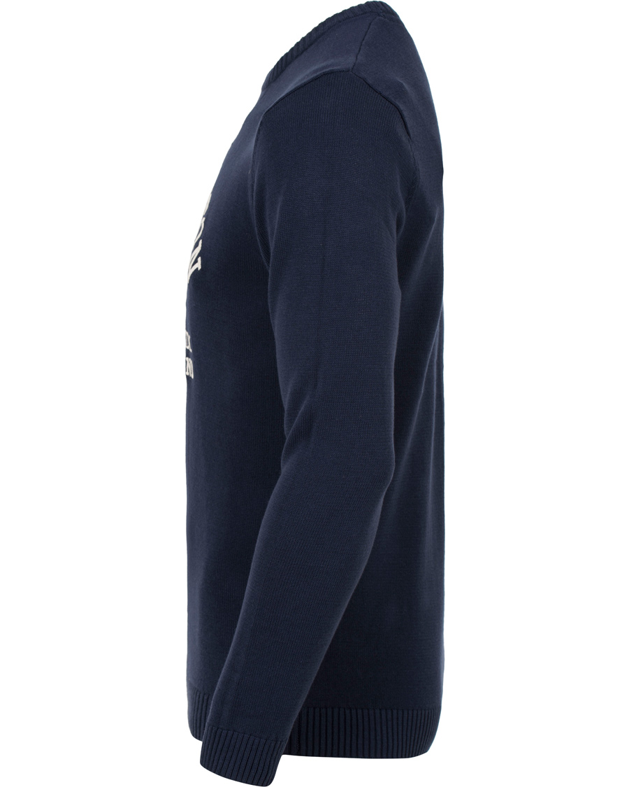 Heren | Truien | Lexington | Nelson Knitted Sweatshirt Deepest Blue