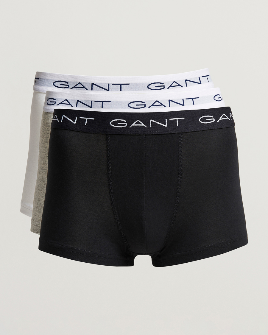 Heren | Ondergoed | GANT | 3-Pack Trunk Boxer White/Black/Grey Melange