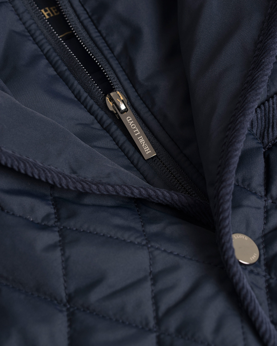 Heren | Jassen | Henri-Lloyd | Henri Lloyd Gelyn Long Quilted Jacket Navy