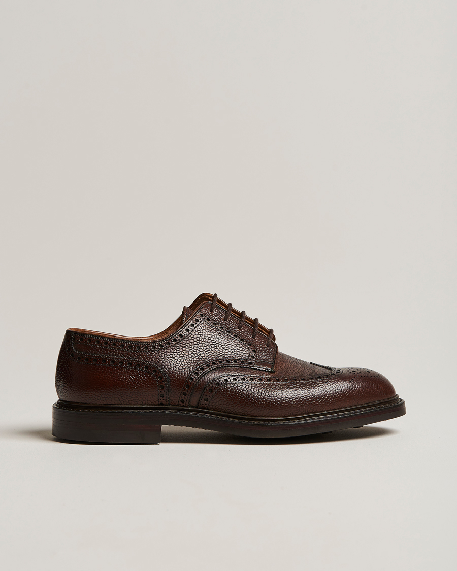 Heren | Brogues | Crockett & Jones | Pembroke Derbys Dark Brown Grained Calf