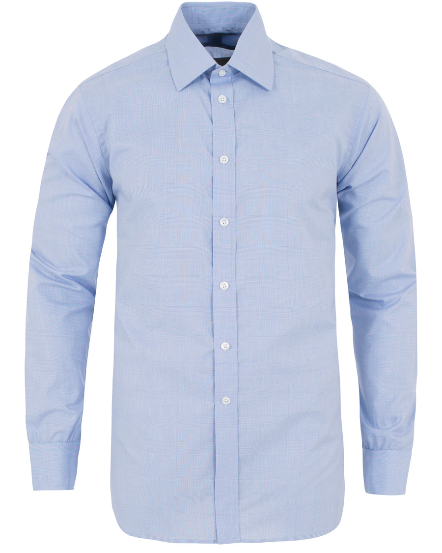 Heren | Overhemden | Turnbull & Asser | Standard Fit Poplin Glencheck Shirt Blue