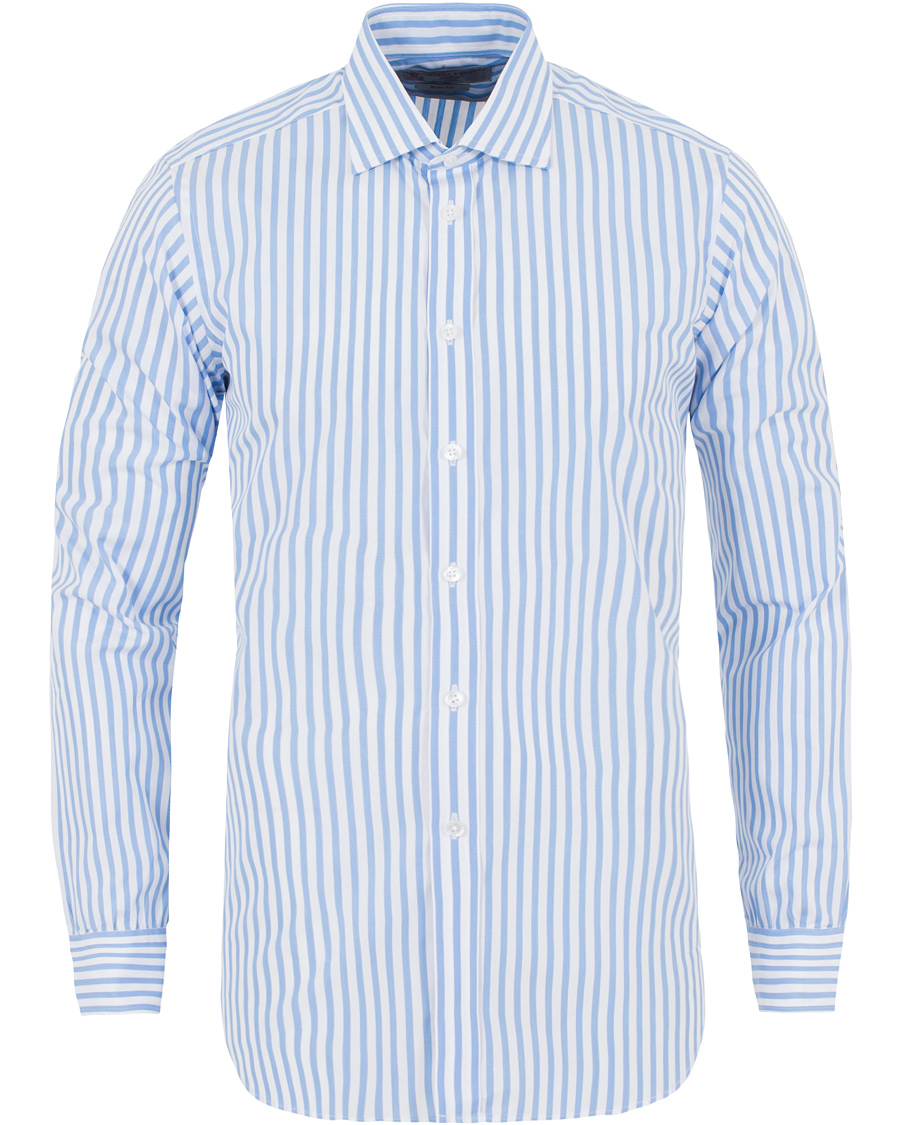 Heren | Overhemden | Turnbull & Asser | Slim Fit Bengal Stripe Shirt Light Blue