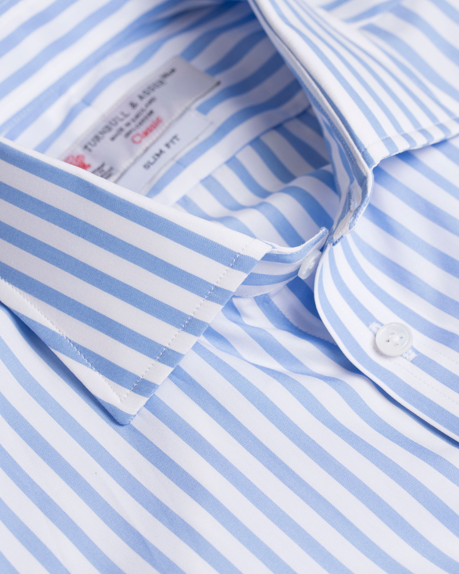 Heren | Overhemden | Turnbull & Asser | Slim Fit Bengal Stripe Shirt Light Blue