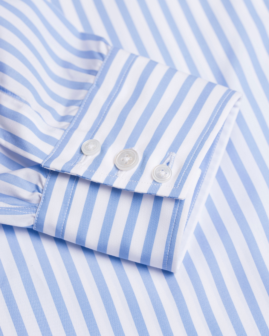 Heren | Overhemden | Turnbull & Asser | Slim Fit Bengal Stripe Shirt Light Blue