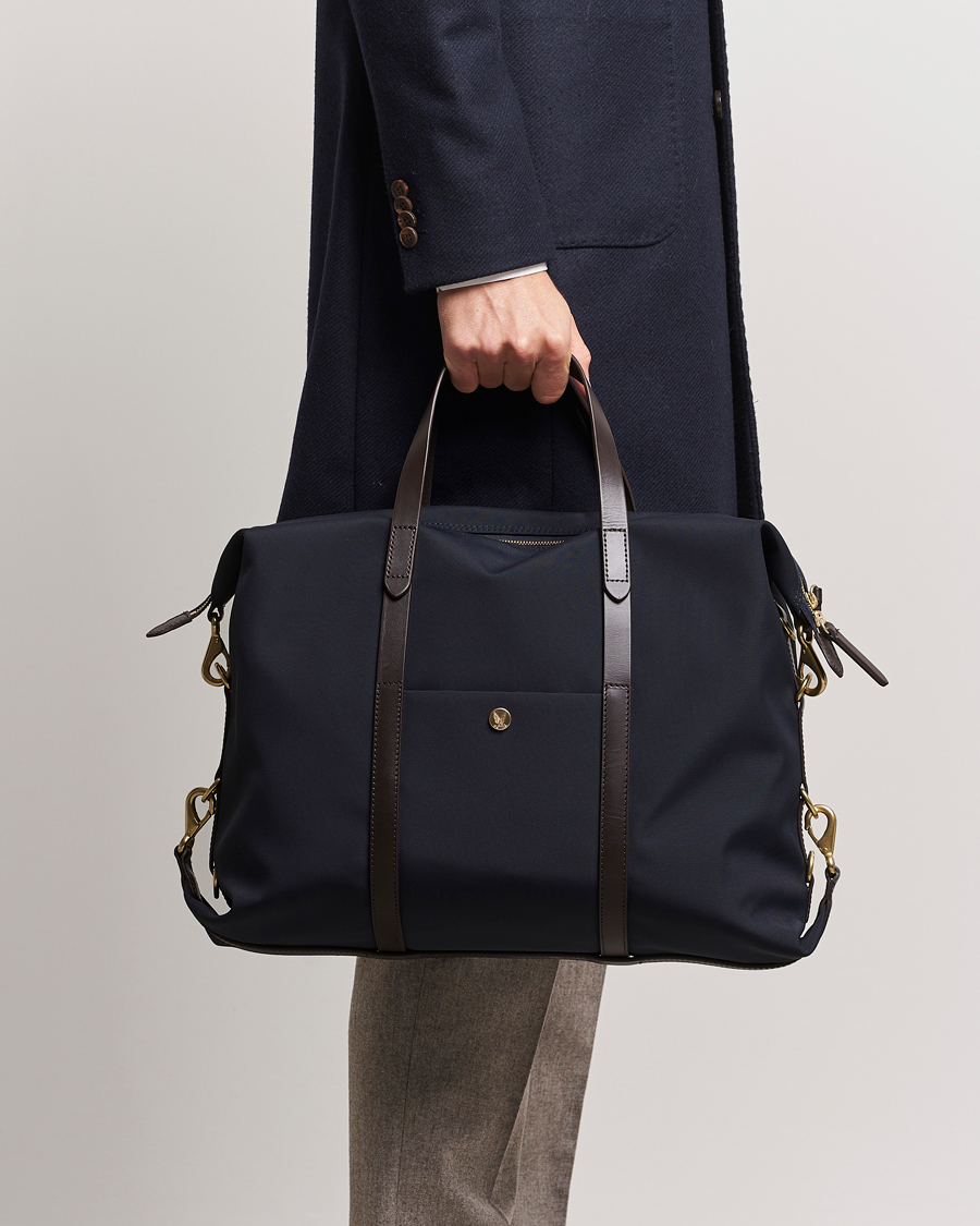 Heren | Business & Beyond | Mismo | M/S Utility Nylon Duffle Bag Navy/Dark Brown