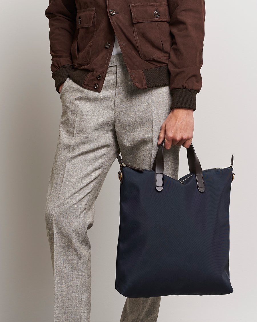 Men |  | Mismo | M/S Canvas Shopper Navy/Dark Brown