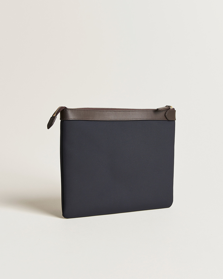 Heren | Tassen | Mismo | M/S Nylon Pouch Large Navy/Dark Brown