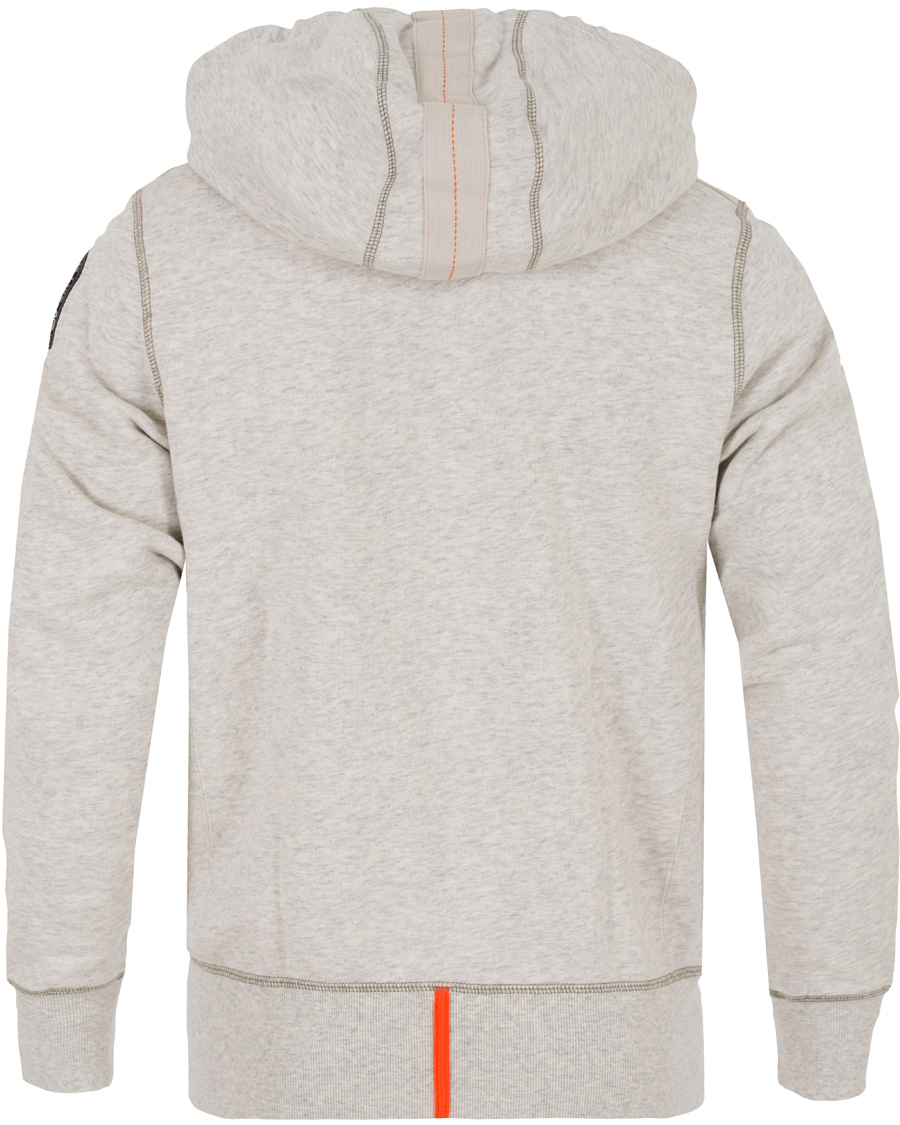 Heren | Truien | Parajumpers | Charlie Active Fleece Hoodie White Melange Slub