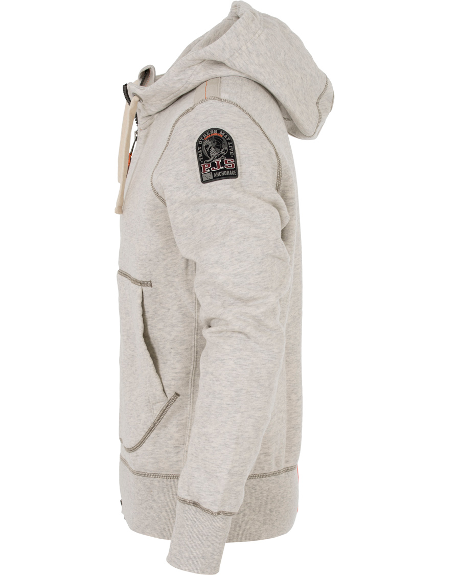 Heren | Truien | Parajumpers | Charlie Active Fleece Hoodie White Melange Slub